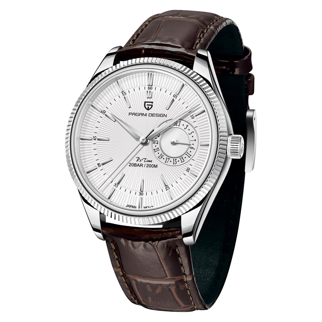 40mm Stainless Steel Quartz Wristwatch with Date Display I230137