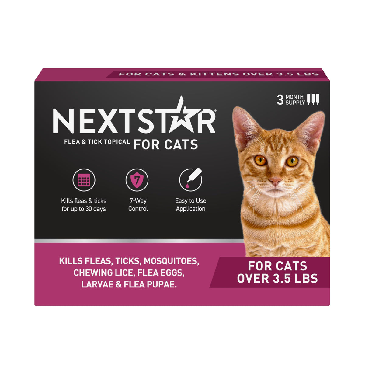 Flea & Tick Topical Cats 3-Month U19329