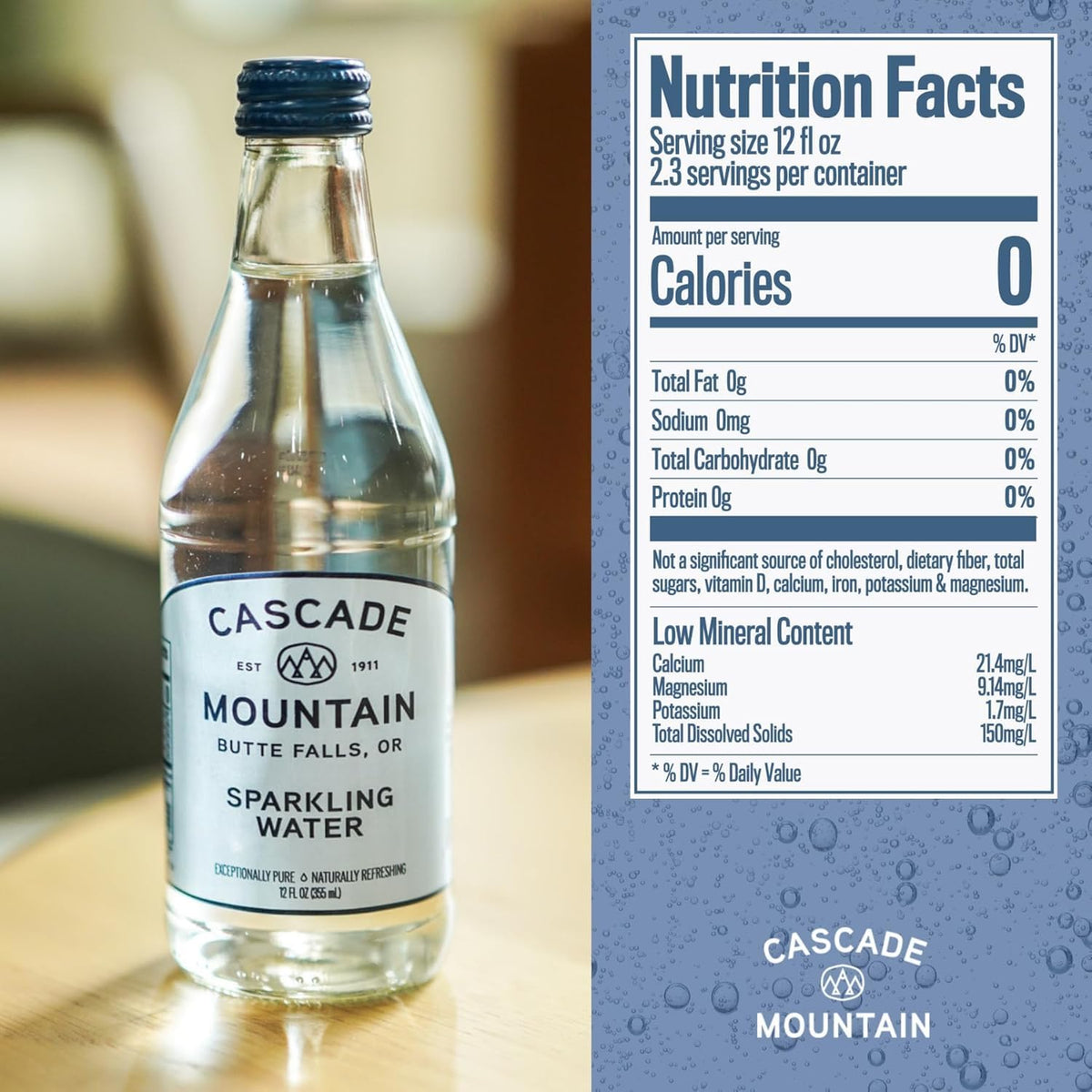 Sparkling Mineral Water in Glass Bottle 12oz 12 Pack X24534