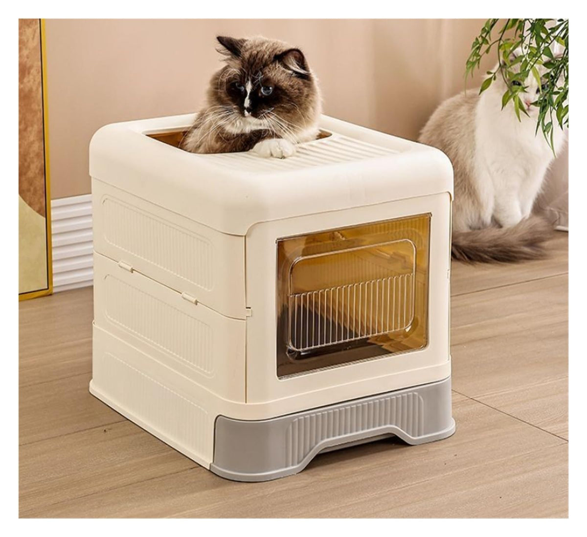 Fully Enclosed Cat Litter Box with Lid and Drawer N753