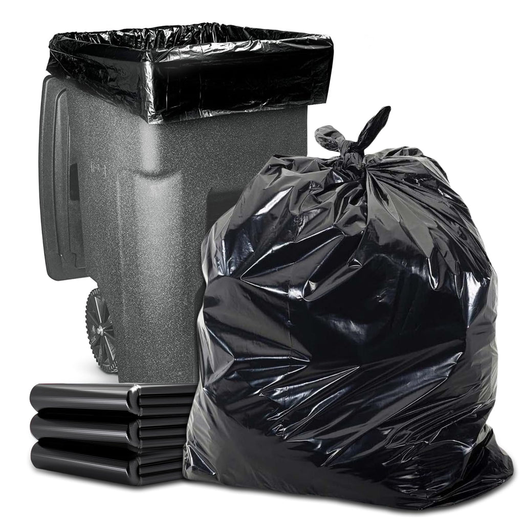 45 Gallon Heavy Duty Black Plastic Trash Bags 50 Count O6585