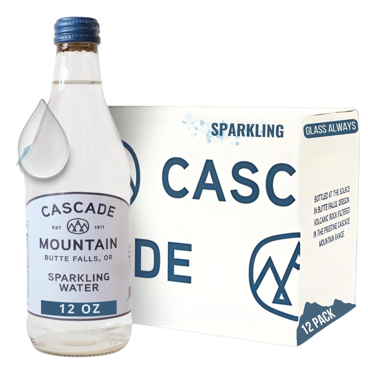 Sparkling Mineral Water in Glass Bottle 12oz 12 Pack X24534