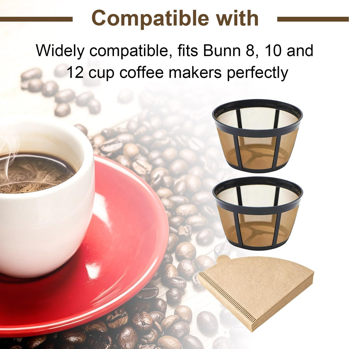 Reusable Coffee Filter Basket 2-Pack with Coffee Spoon T425