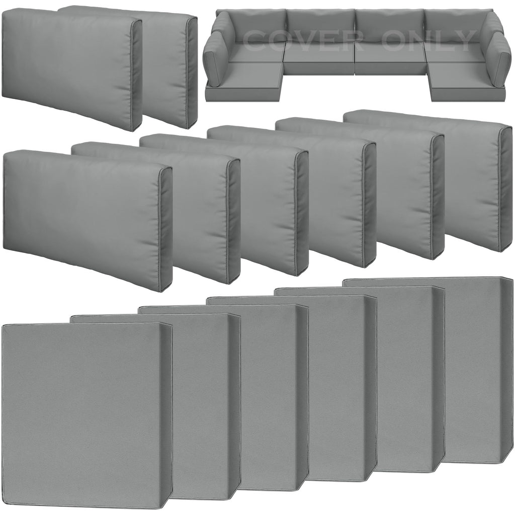 14 Piece Outdoor Waterproof Cushion Covers with Zipper O2281