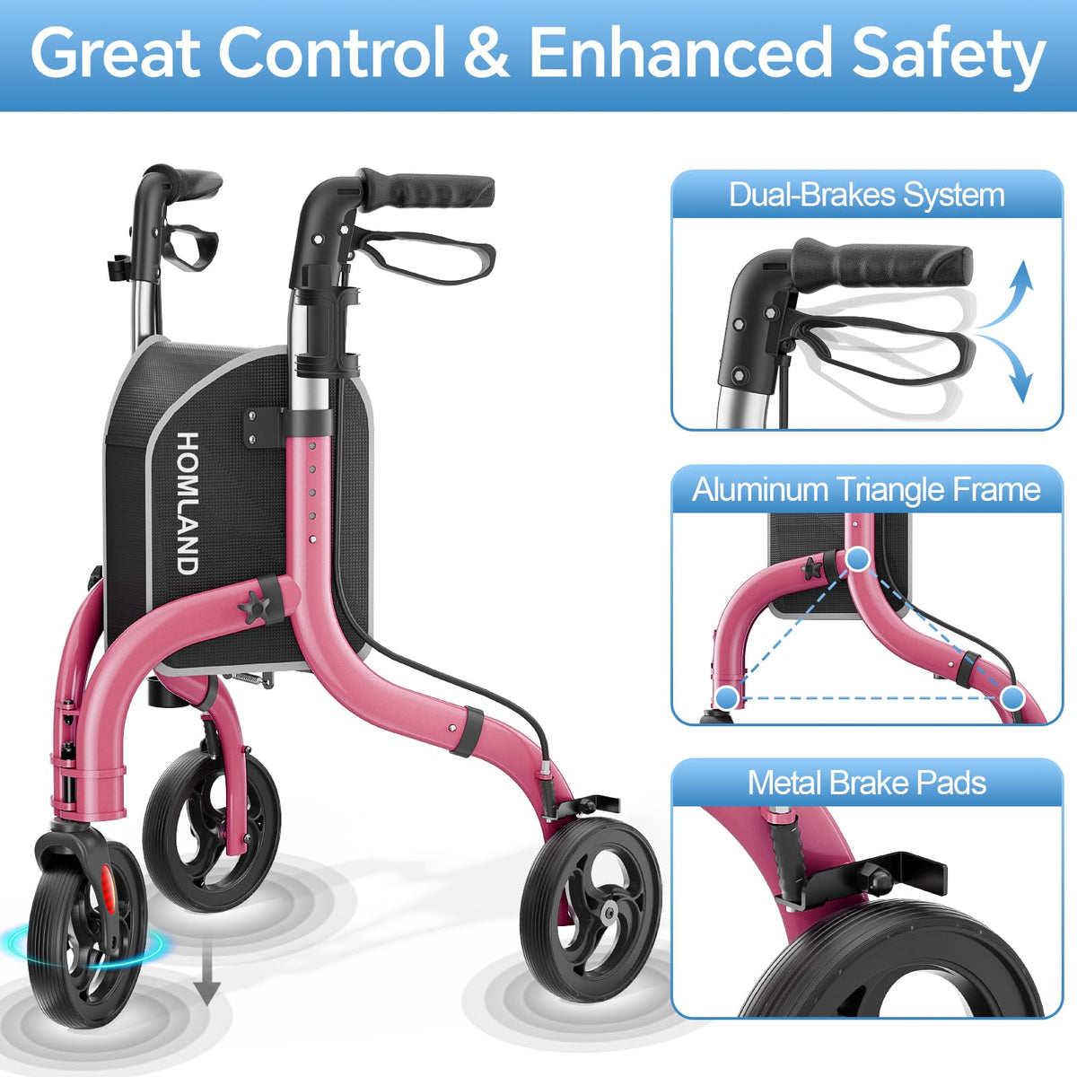 Foldable 3 Wheel Walkers Z1329