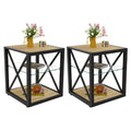 End Table Set of 2 with 3-Tier Storage Shelf F97286