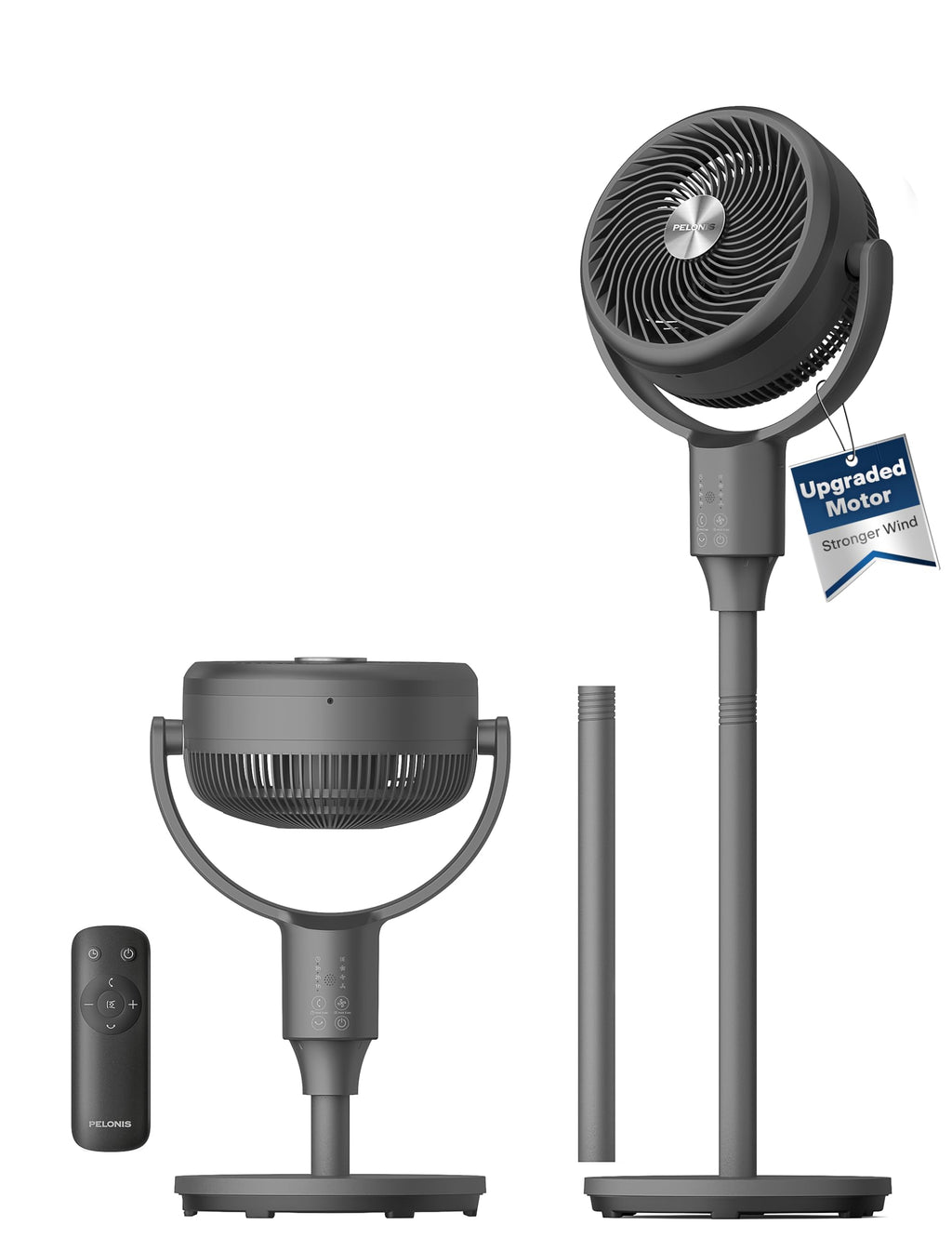 Grey Air Circulator Fan with Remote C1281