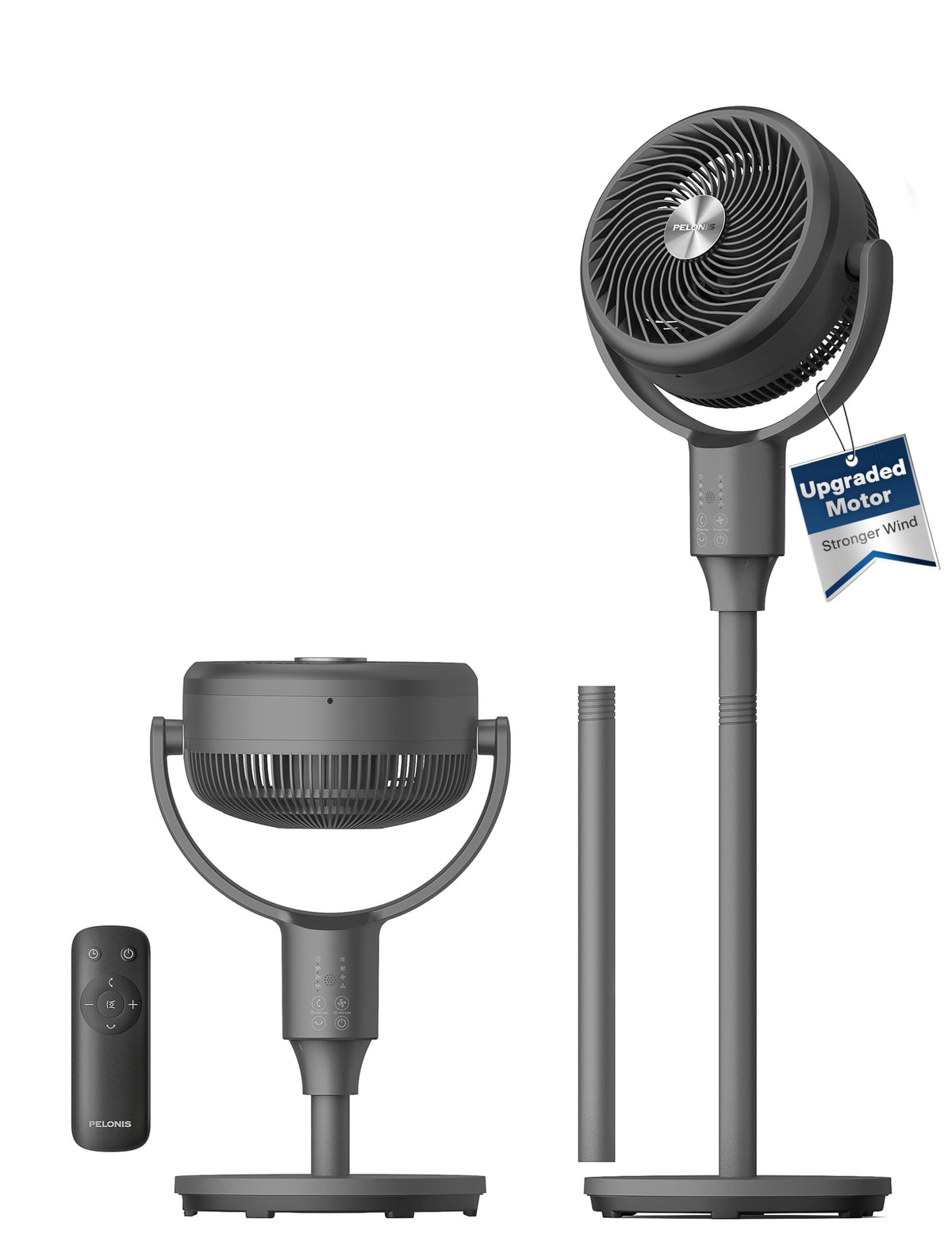 Grey Air Circulator Fan with Remote C1281