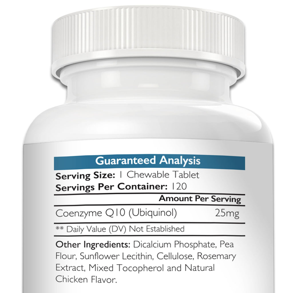 Coenzyme Q10 for Dogs Grain-Free Supplement, 120 Chewable Tablets Z9457
