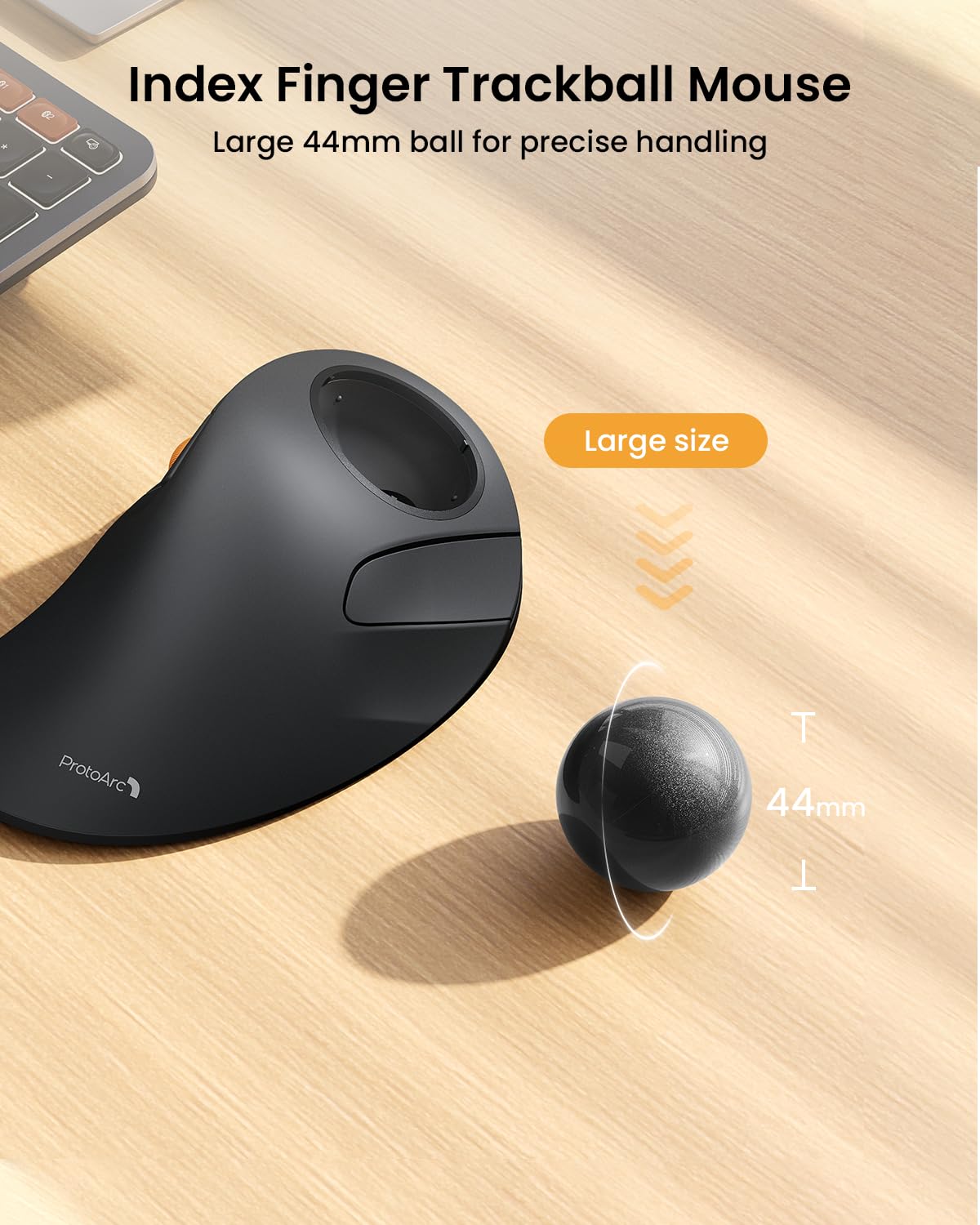 Wireless Bluetooth Trackball Mouse, Gray W78880