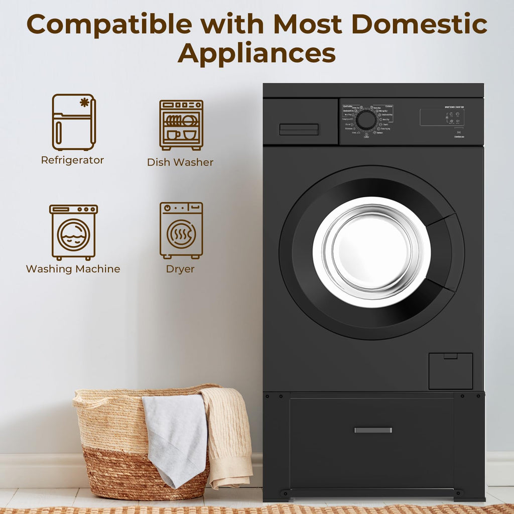 Black Washer and Dryer Pedestal with Drawer W554608