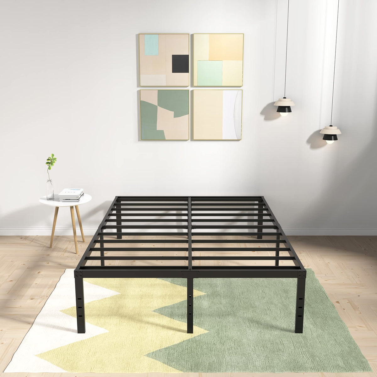 18 Inch High Queen Size Bed Frame with Storage H40697