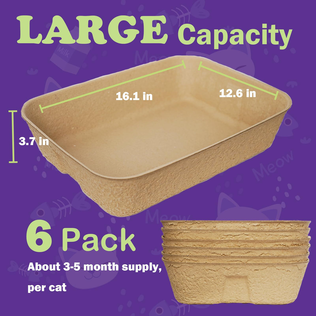 8 Pack Disposable Litter Boxes F127951