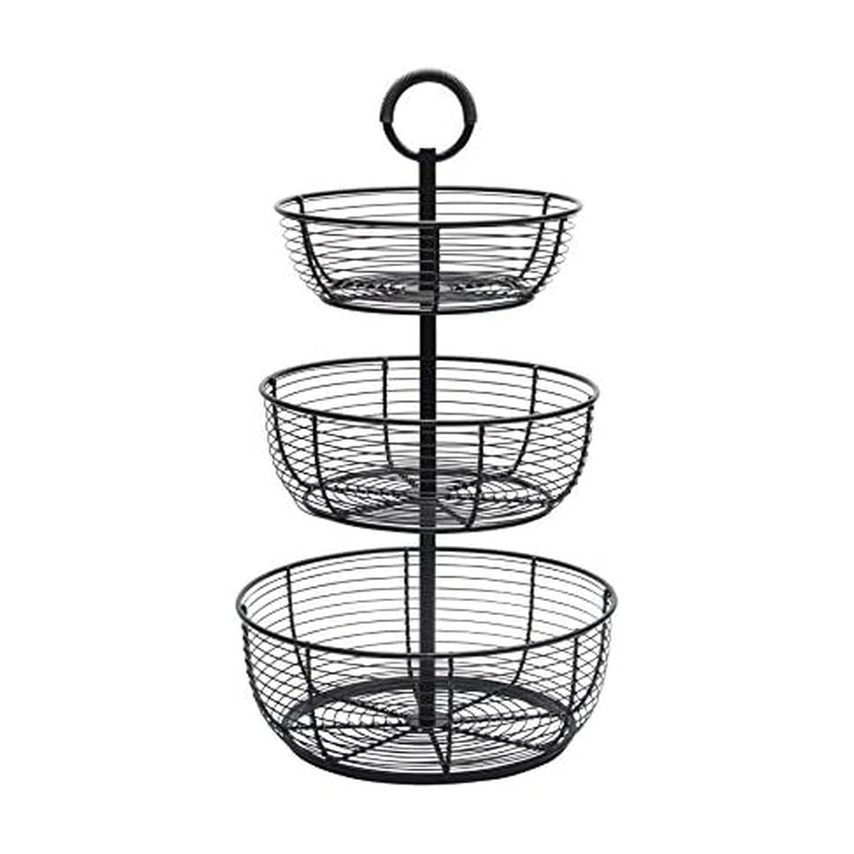 3-Tier Metal Floor Standing Fruit Storage Basket S18515