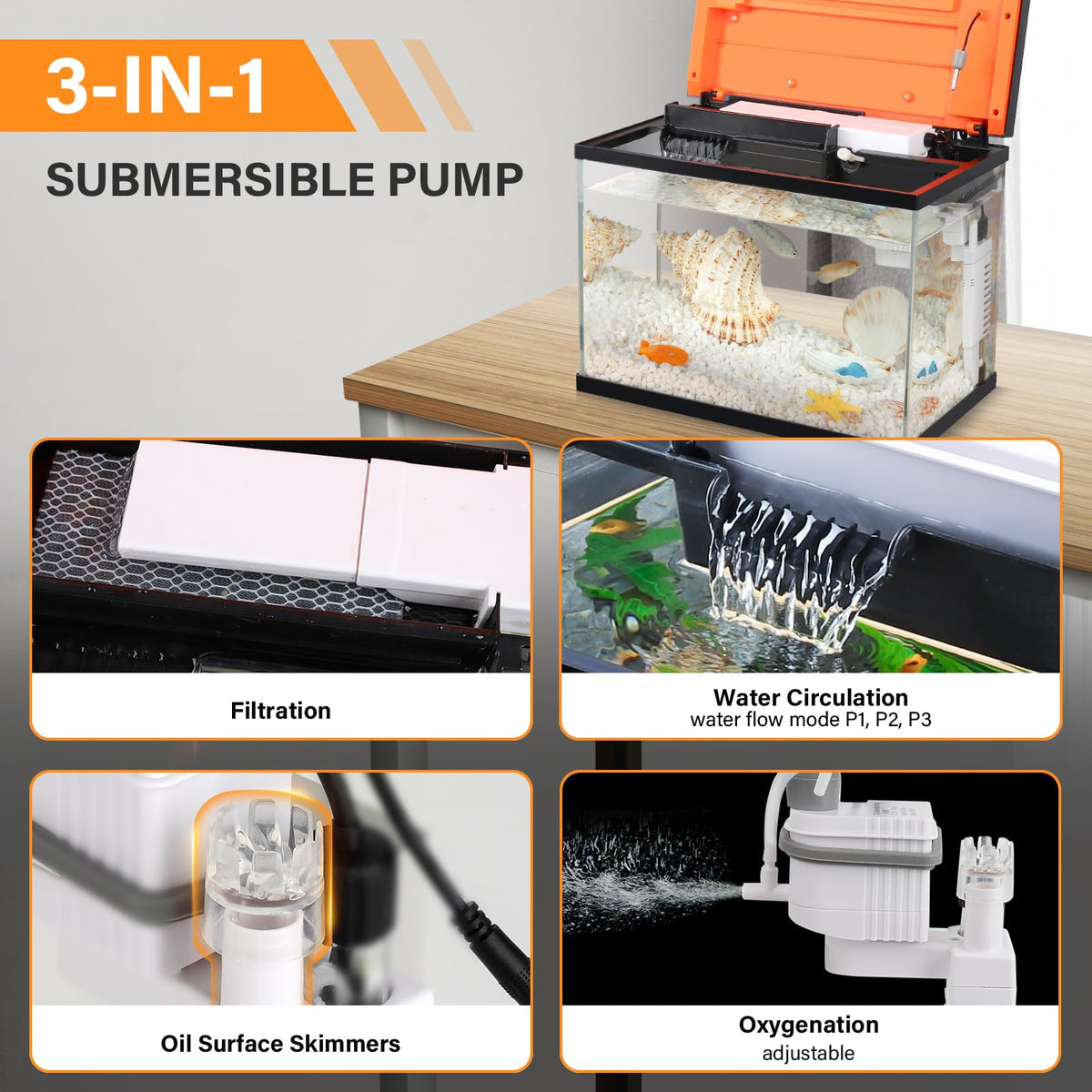 10 Gallon Glass Aquarium Starter Kit with Light Heater Pump Filter X45224