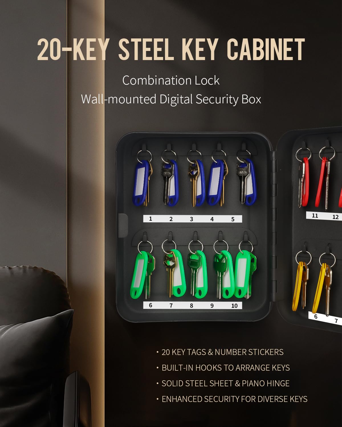 Steel Key Cabinet with Combination Lock Y984832