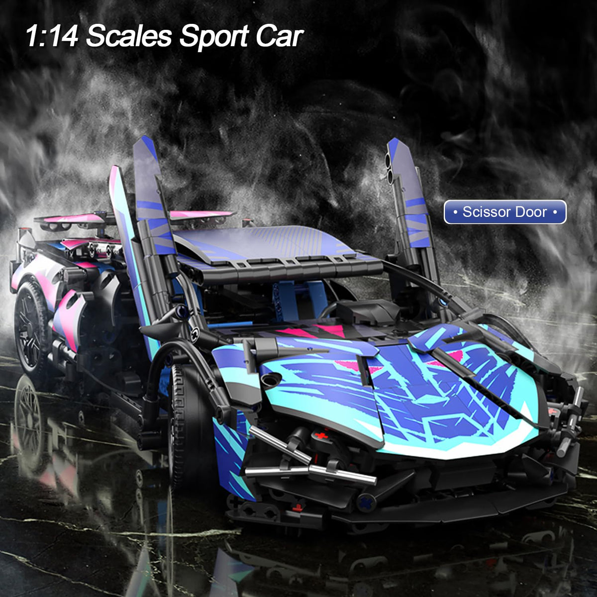 Blue 1:14 Scale Race Car Building Block Set S463