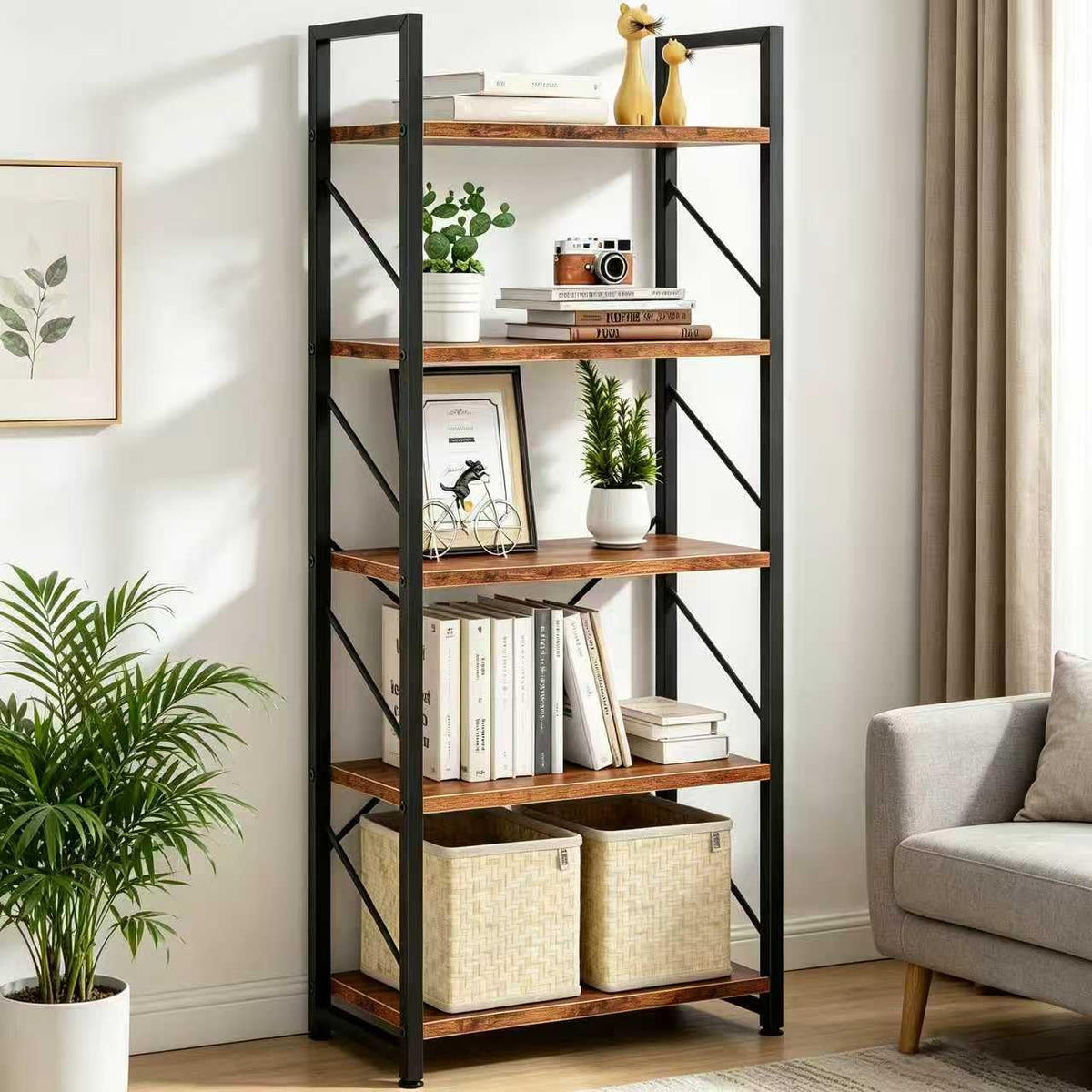 5 Tier Metal Bookshelf O995167