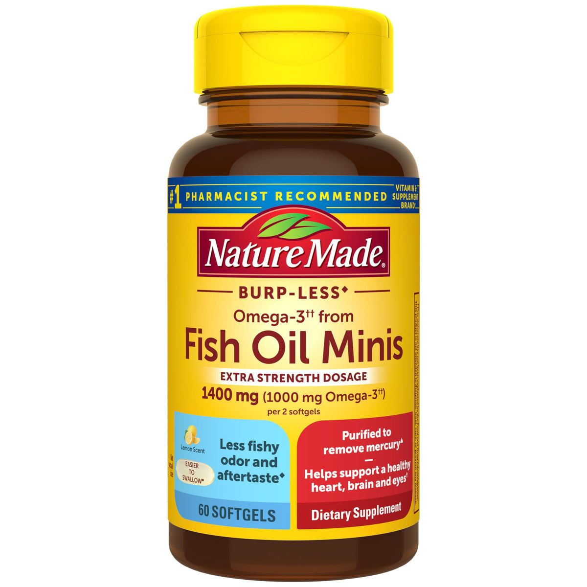 Fish Oil Omega 3 1400 mg Minis 60 Softgels Y38509