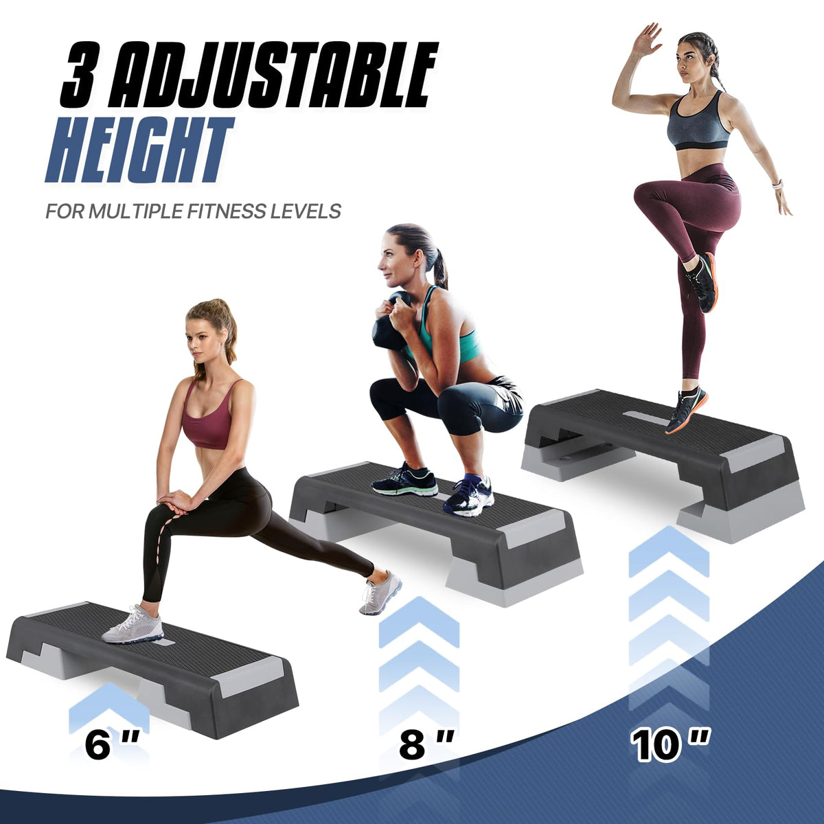 Aerobics Stepper Platform with Stackable Risers Q5103