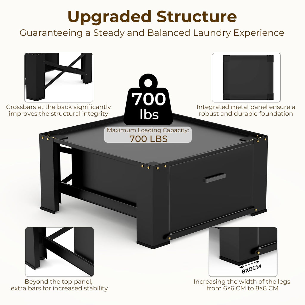 Black Washer and Dryer Pedestal with Drawer W554608