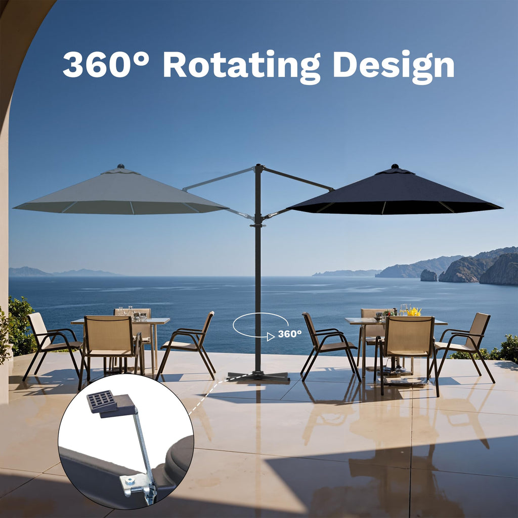 10ft Navy Blue Cantilever Patio Umbrella J613398
