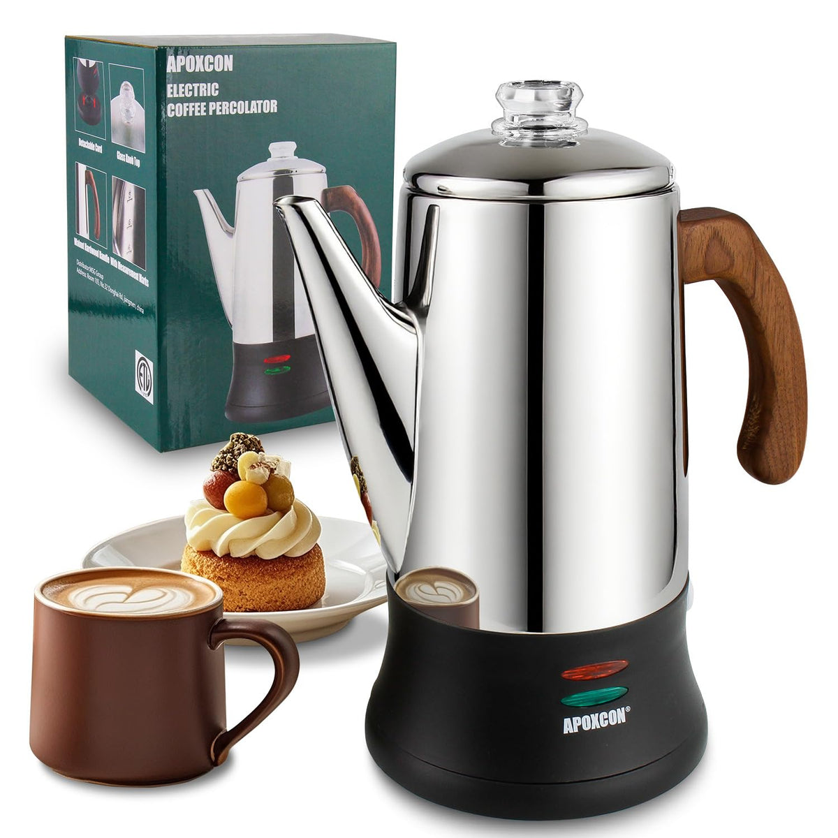 Electric Stainless Steel Coffee Percolator 8 Cup N217213