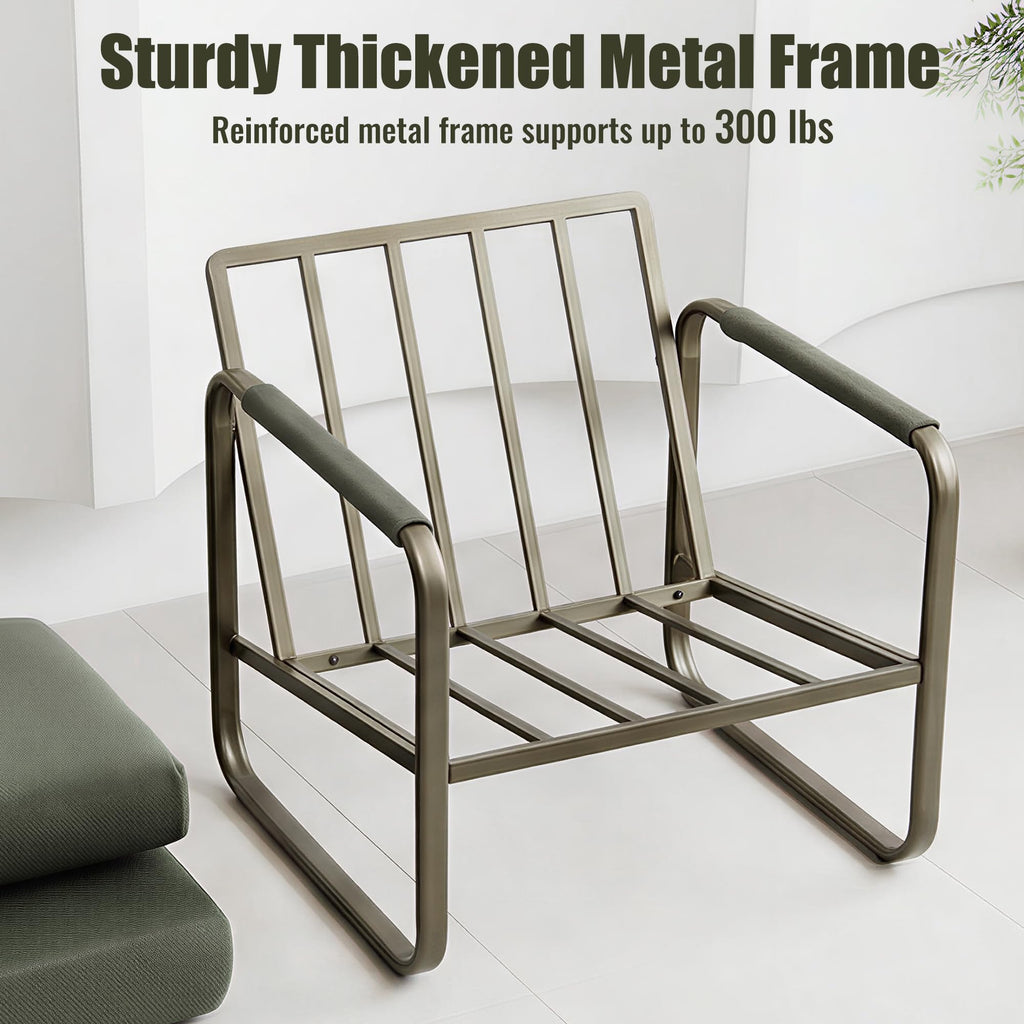 Set of 2 Green Fabric Accent Chair V204