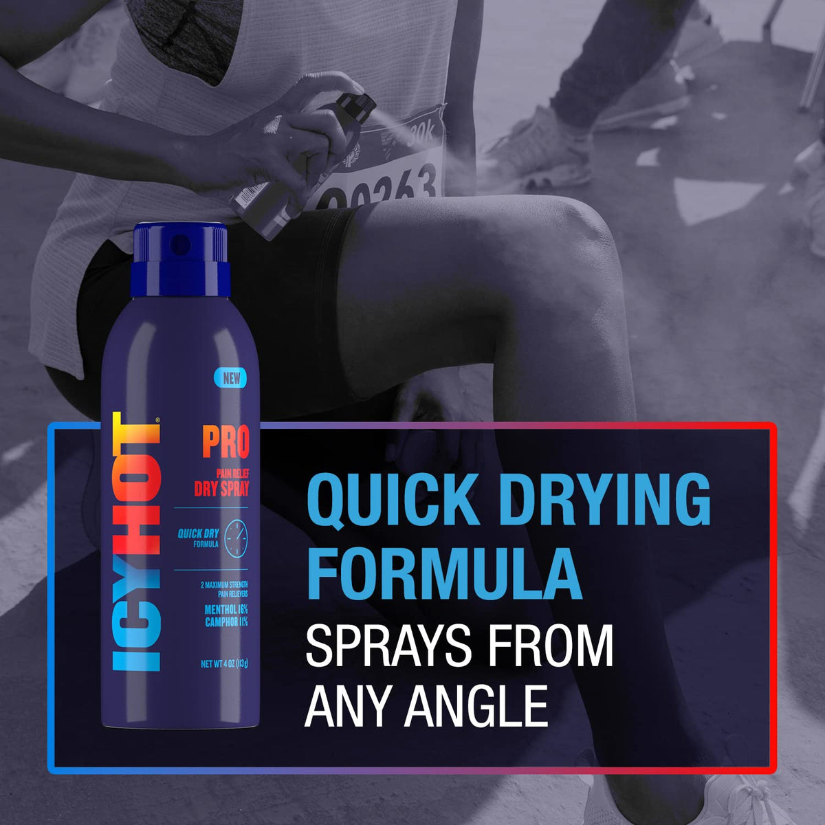 Pain Relief Dry Spray 4 oz with Menthol & Camphor Pack of 2 I6835