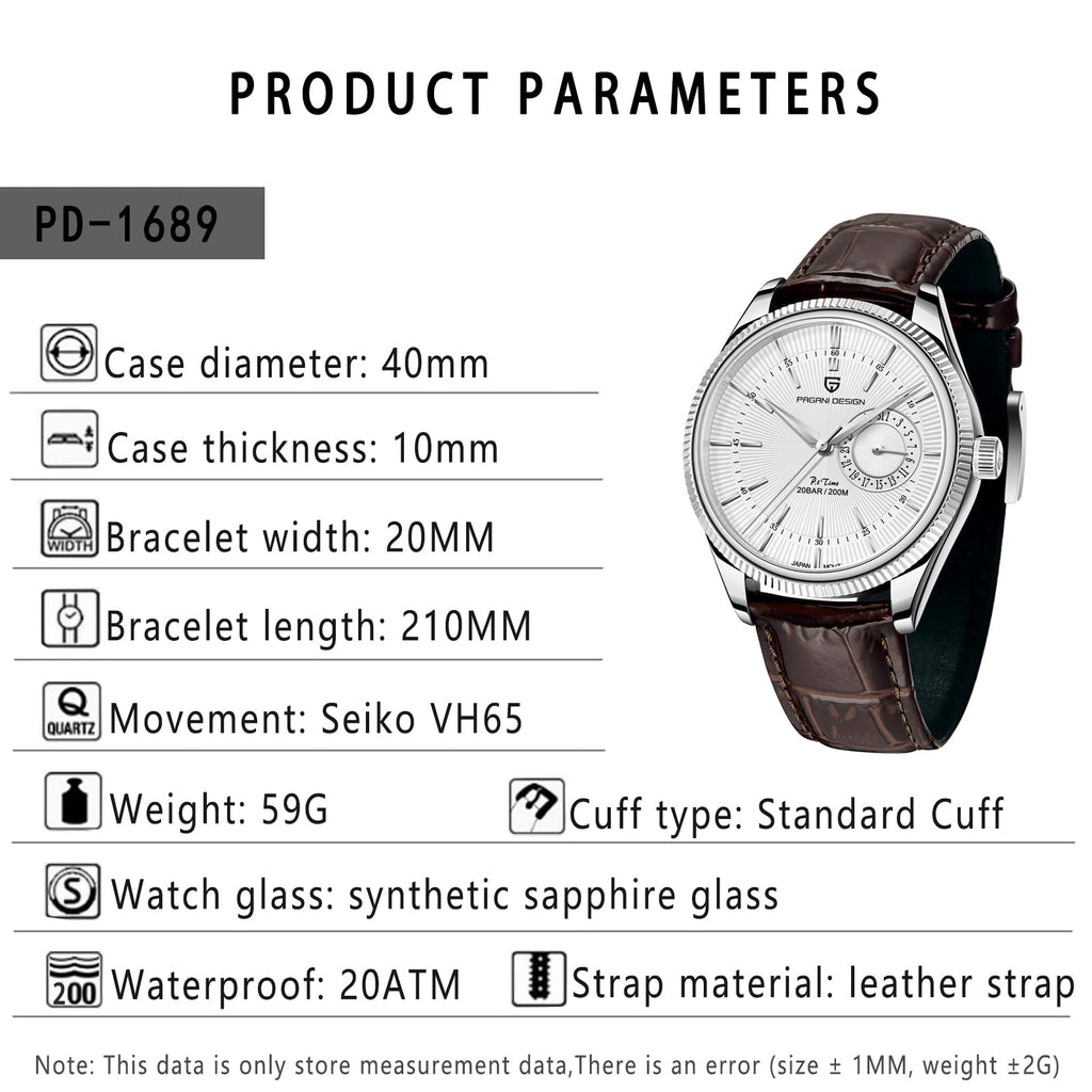 40mm Stainless Steel Quartz Wristwatch with Date Display I230137