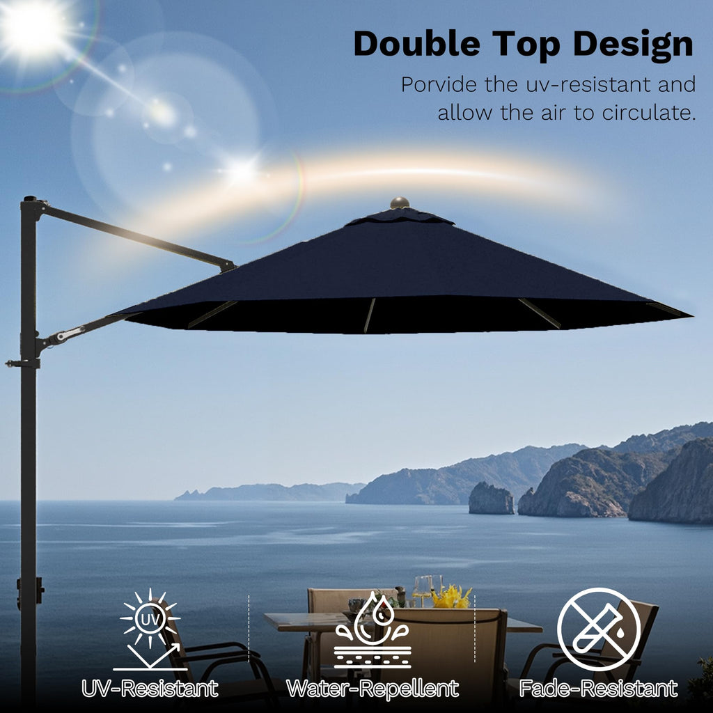 10ft Navy Blue Cantilever Patio Umbrella J613398