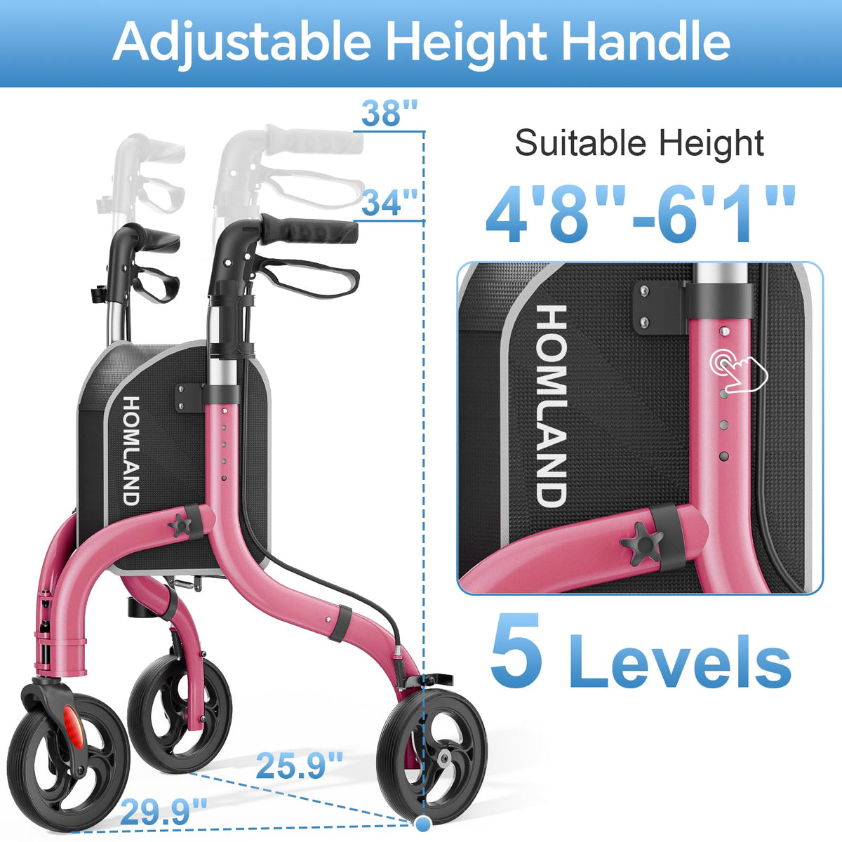 Foldable 3 Wheel Walkers Z1329