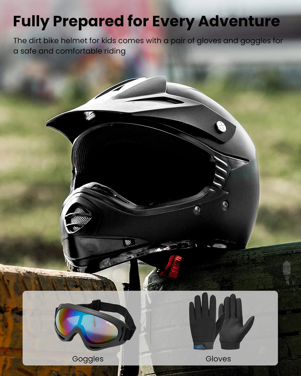 Kids Full-Face Dirt Bike Helmet W594143