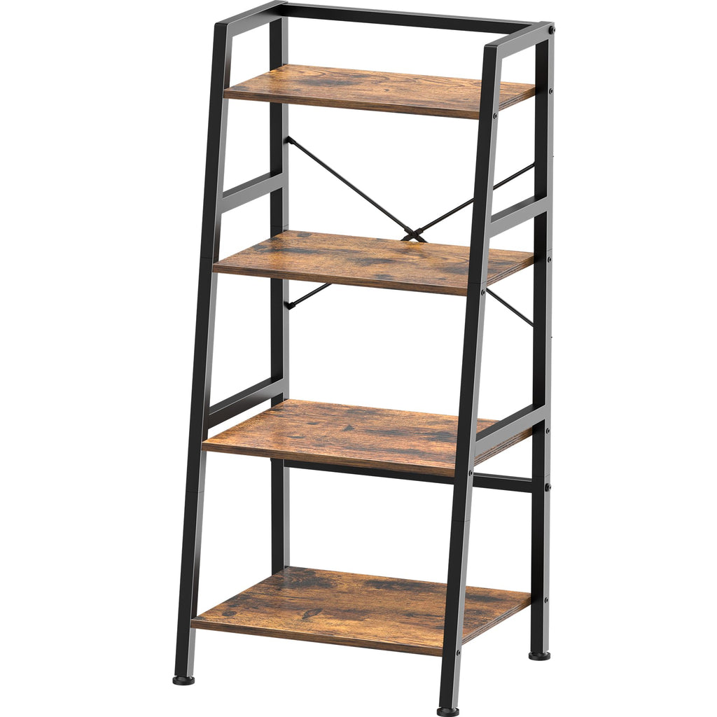 4-Tier Industrial Bookshelf with Steel Frame B911309