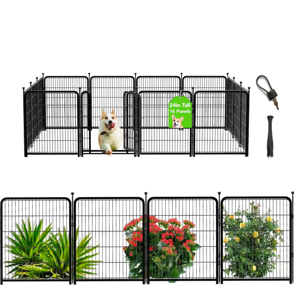 24 inch 16 Panels Metal Dog Playpen K173