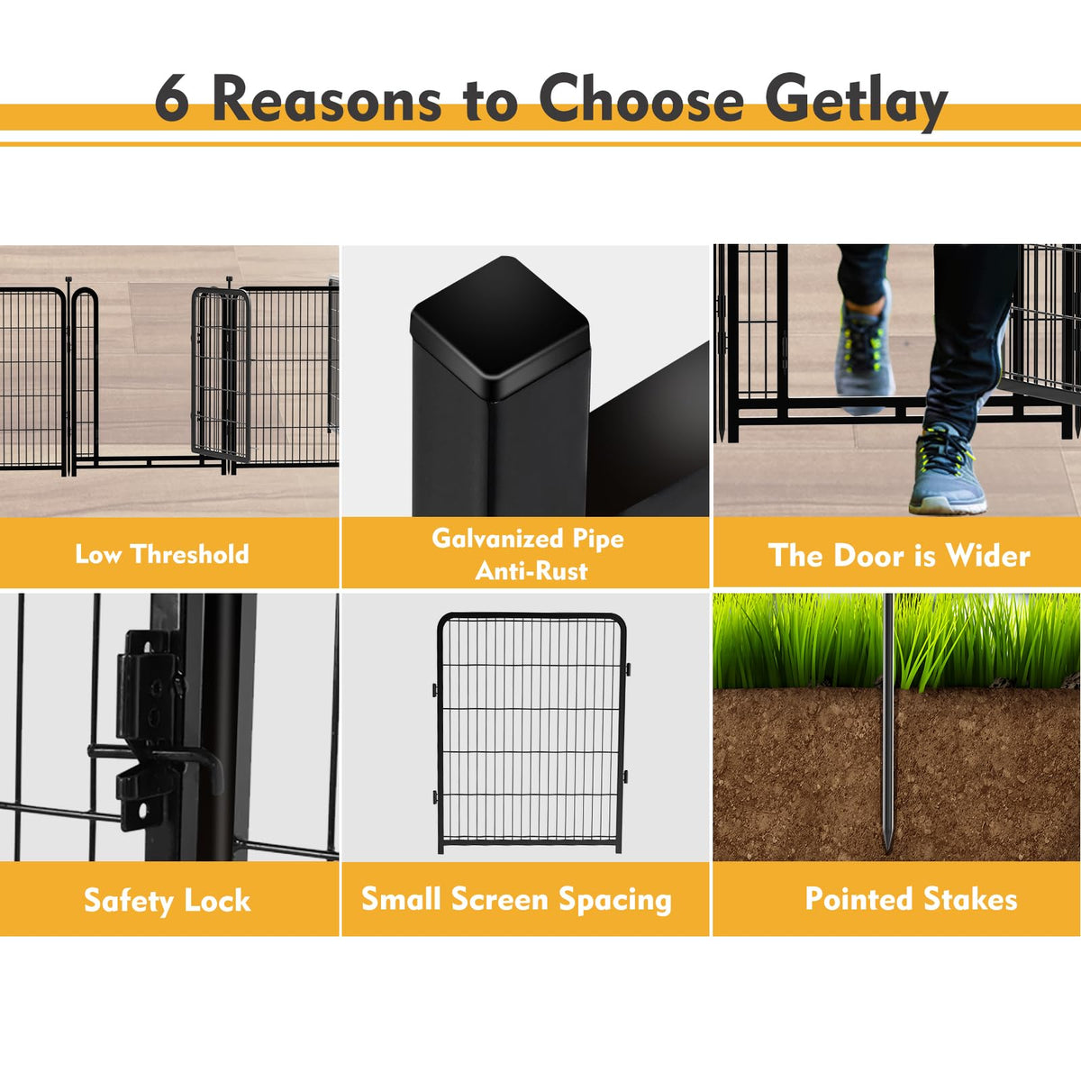24 inch 16 Panels Metal Dog Playpen K173