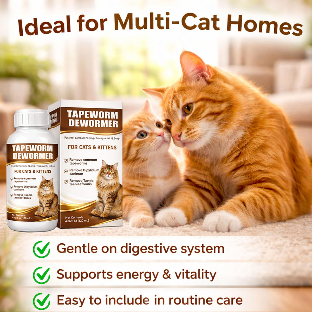 Cat Dewormer Liquid Broad Spectrum Treatment 120ml B488