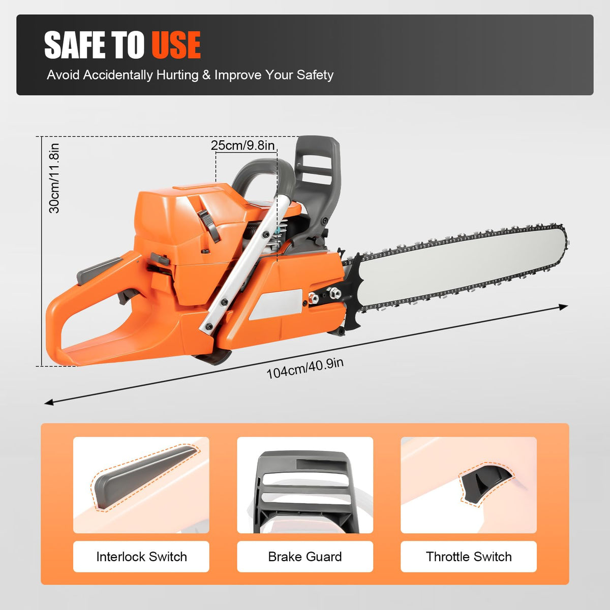 24 Inch 2-Stroke Gas Chainsaw T786