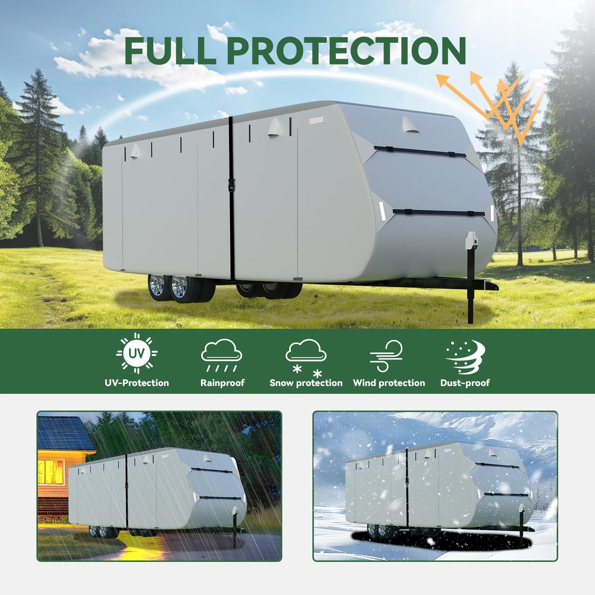Grey 27'-30' RV Travel Trailer Cover T17284