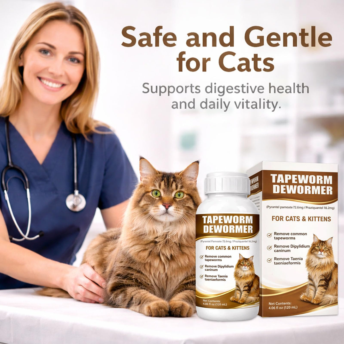 Cat Dewormer Liquid Broad Spectrum Treatment 120ml B488