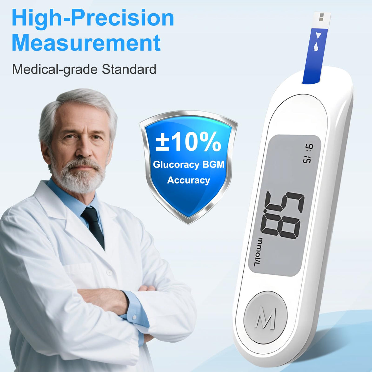 Blood Sugar Monitor Kit with 50 Test Strips & 50 Lancets O9333