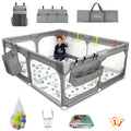 75" x 59" Grey Baby Playpen with Mat Q210027