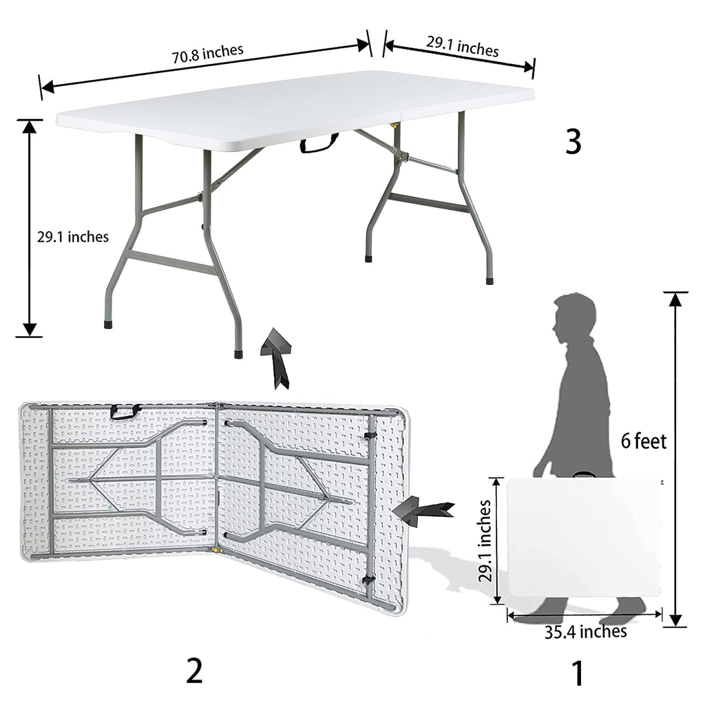 6ft Heavy Duty Foldable Plastic Folding Table T6699