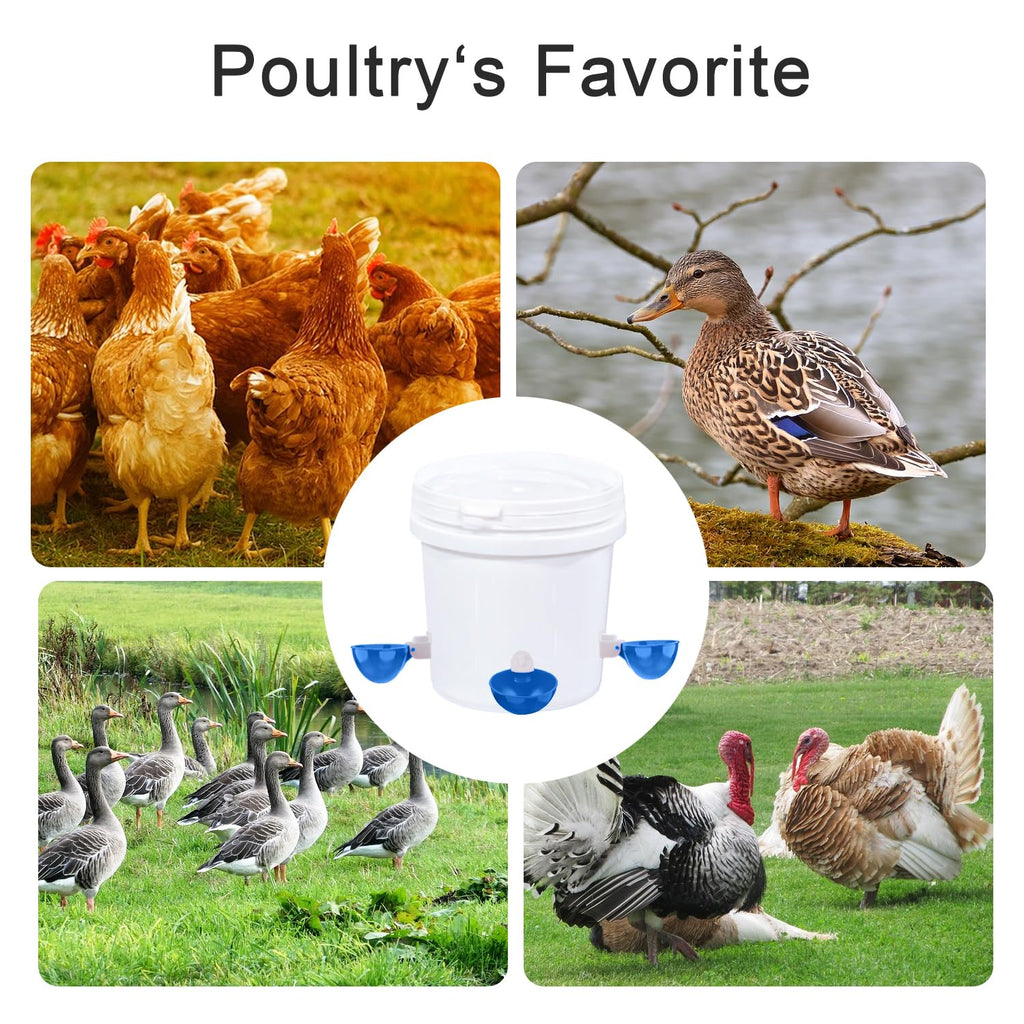 8 Packs Blue Large Chicken Waterer Cups Z122679