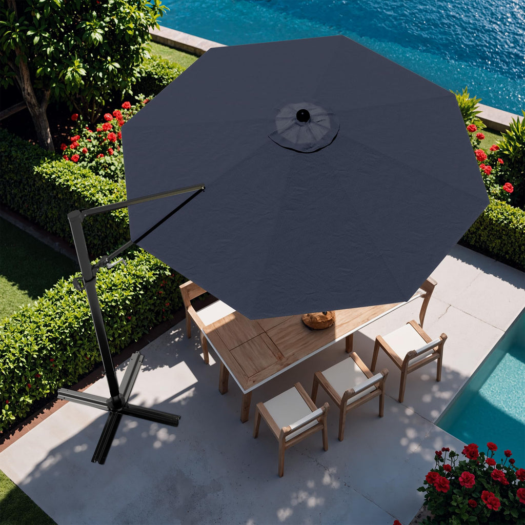 10ft Navy Blue Cantilever Patio Umbrella J613398