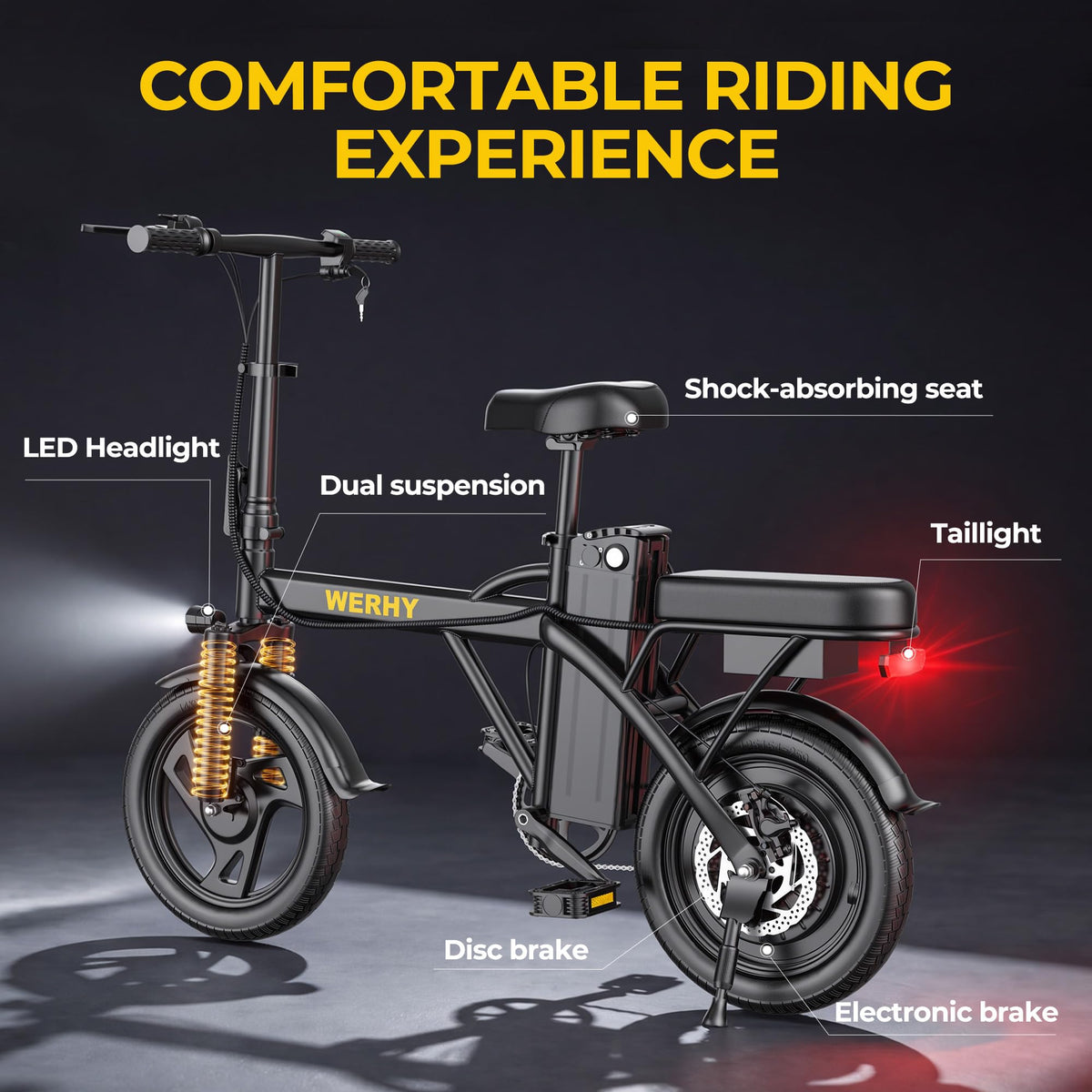 750W Peak Foldable Electric Bike with 48V Removable Battery X221209