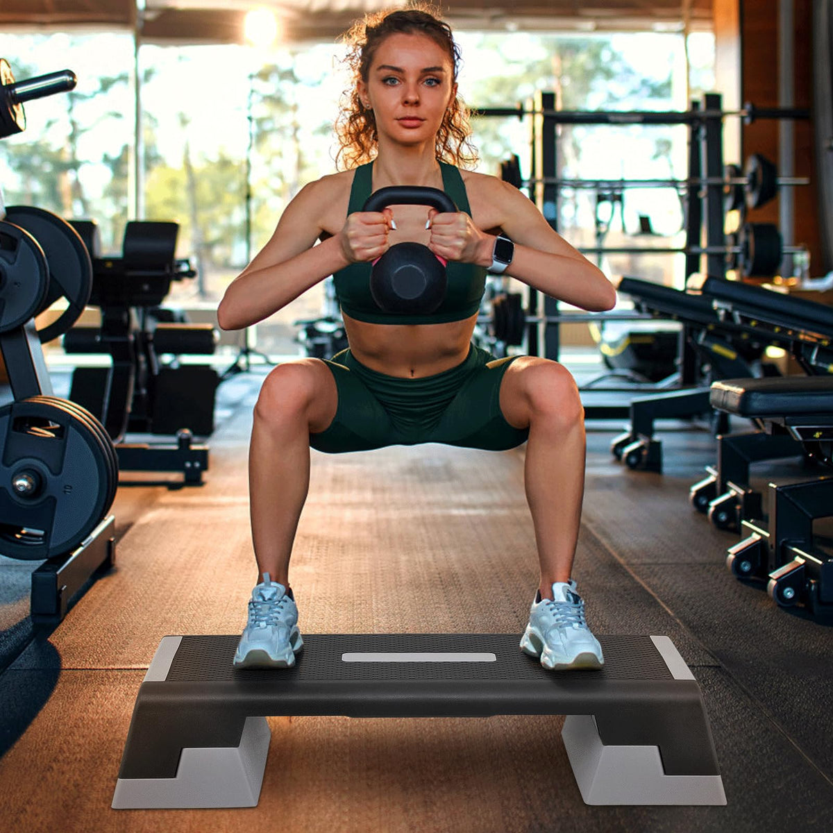 Aerobics Stepper Platform with Stackable Risers Q5103