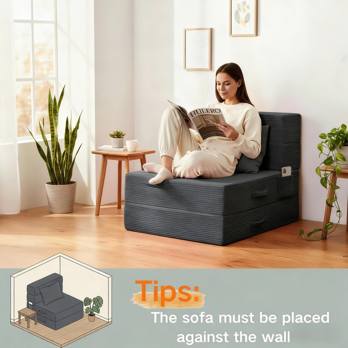Folding Convertible Sofa Bed with Bag P947026