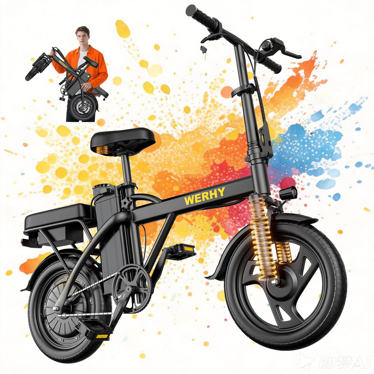 750W Peak Foldable Electric Bike with 48V Removable Battery X221209