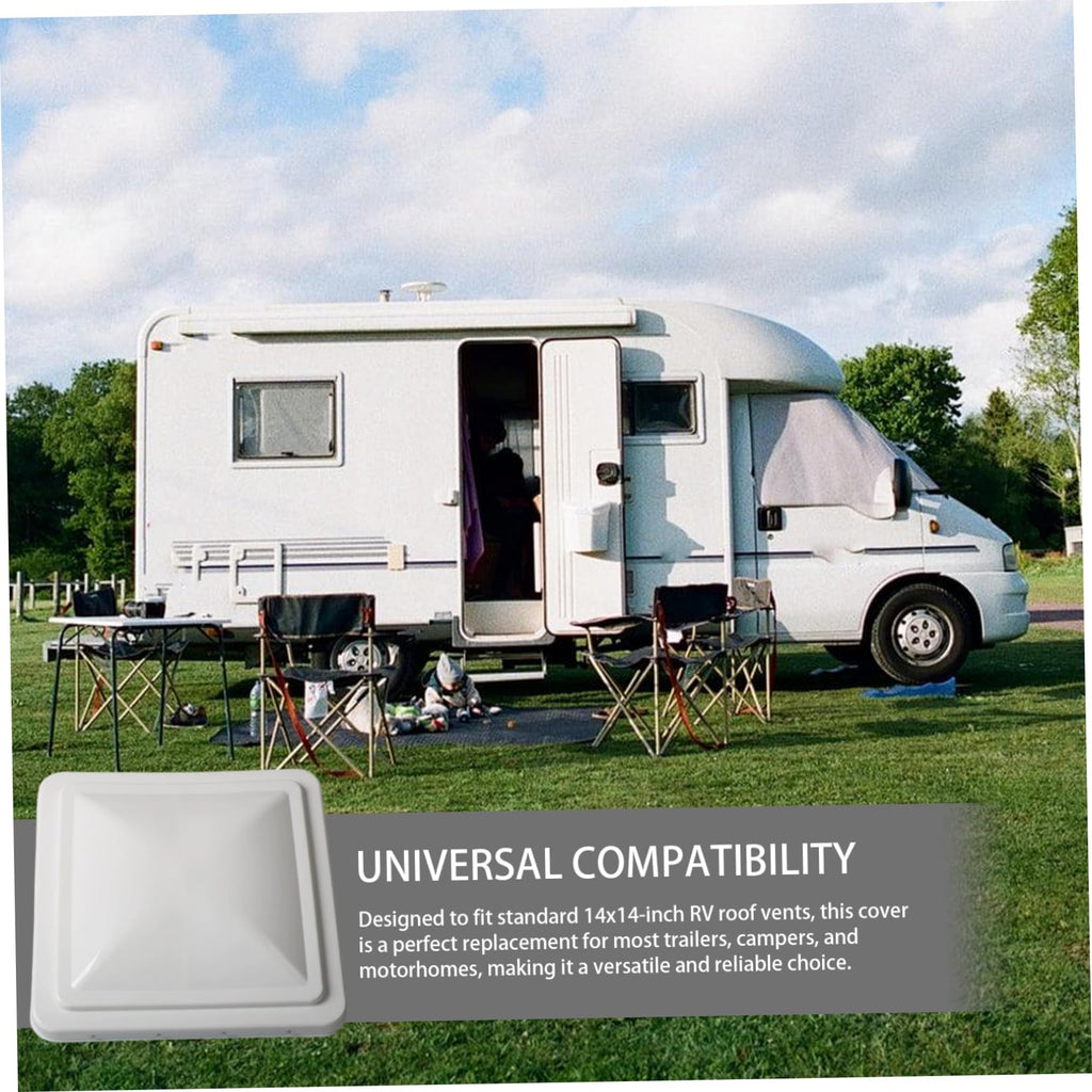 14 Inch White Weather-Resistant Plastic RV Vent Cover C27518